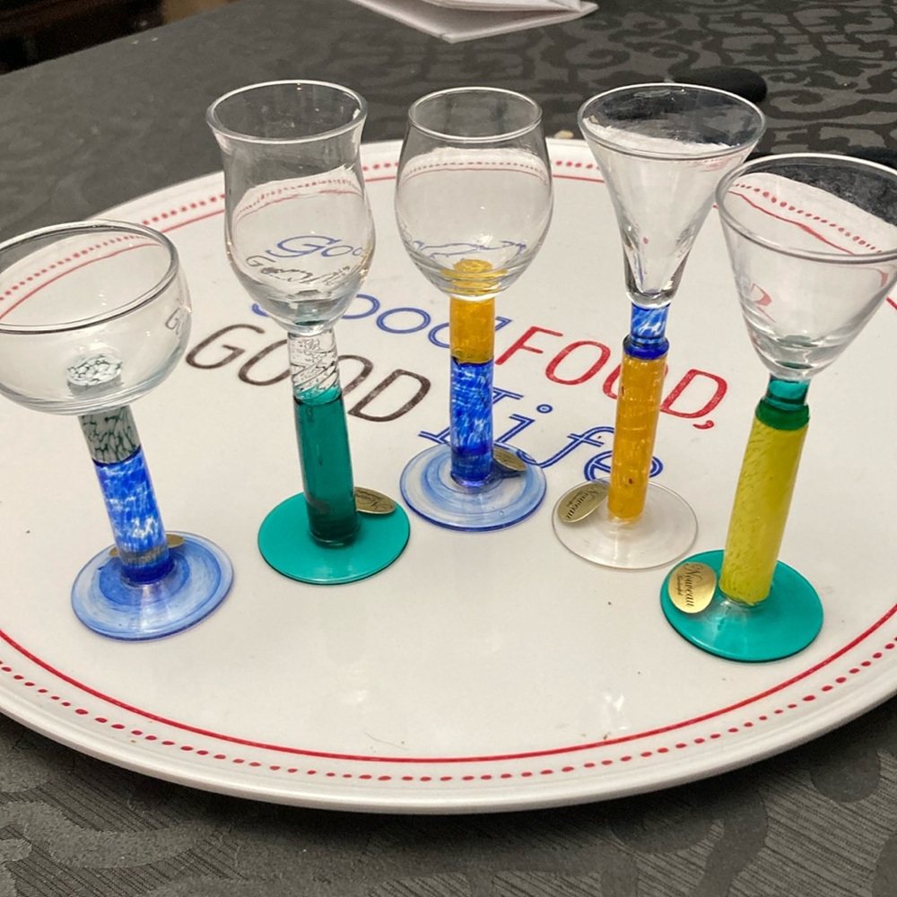 Colorful Glass Goblet Set